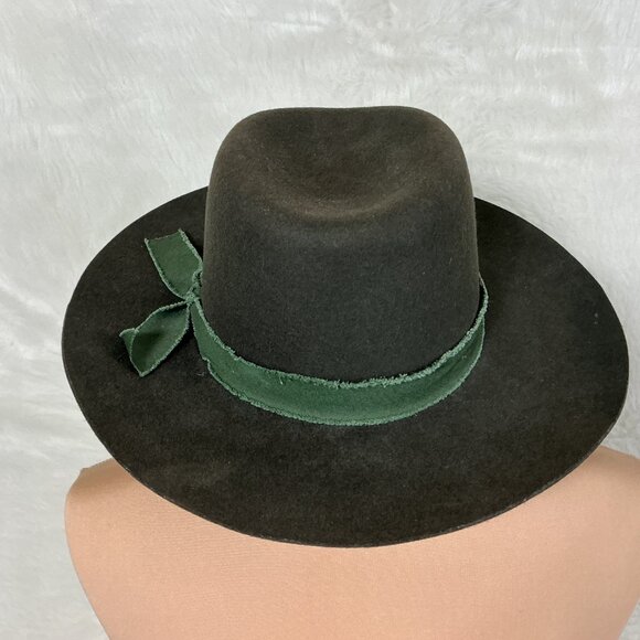 Olive & Pique Green Wool Felt Cowboy Western Ranger Hat main image 8